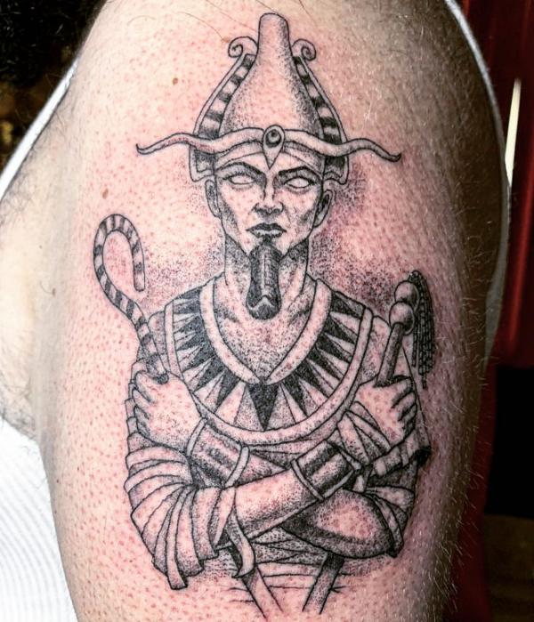 Osiris upper arm tattoo