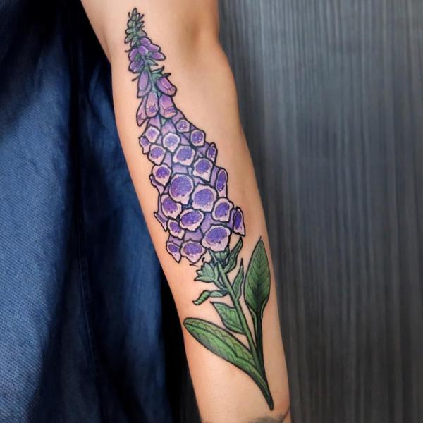 Purple foxglove tattoo