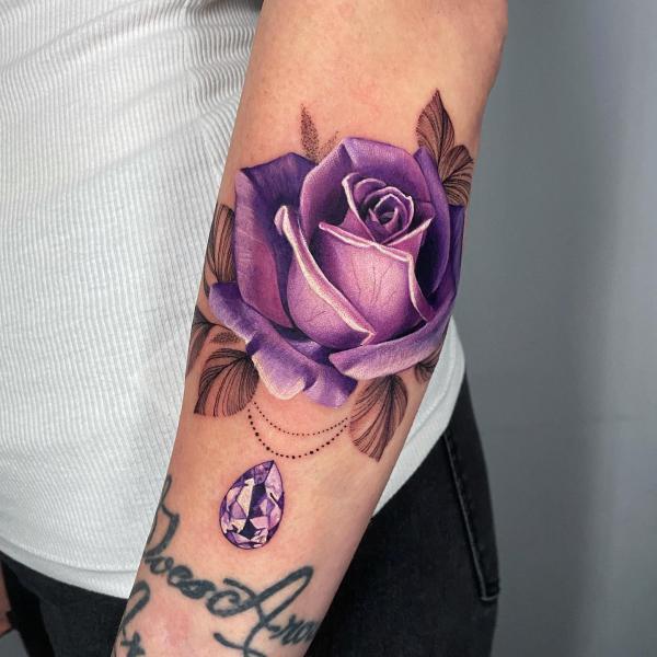 Purple rose and diamond