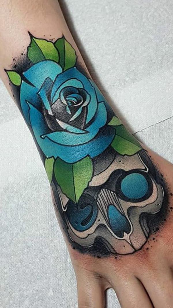 Rose and skull