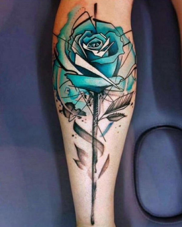 Single watercolor rose
