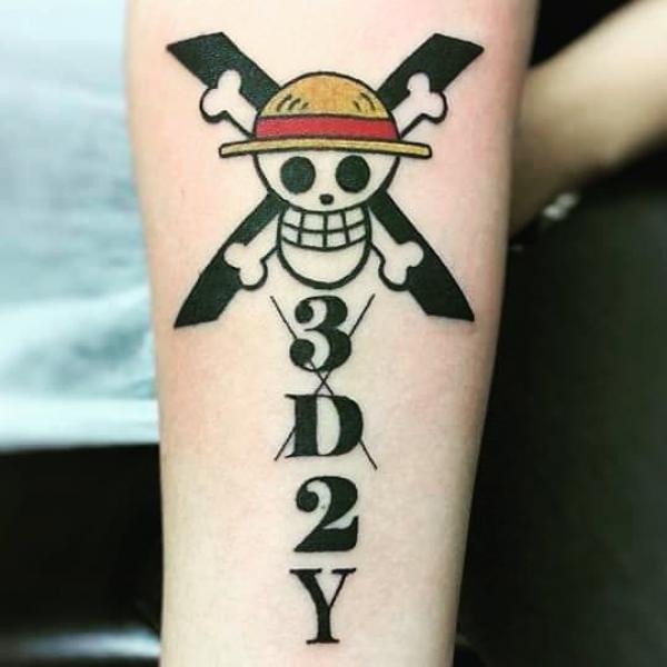 Skull mark 3d2y tattoo