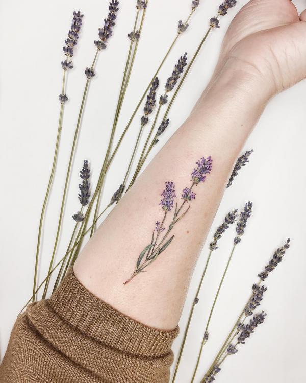 Sprig of lavender tattoo