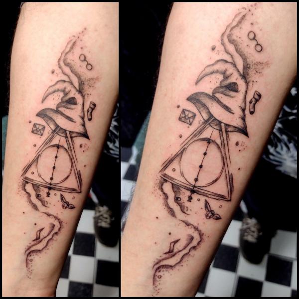The Sorting Hat and deathly hallows tattoo
