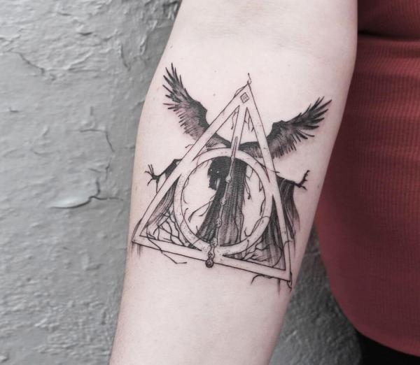 Thestrals and deathly hallows tattoo