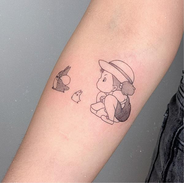 Totoro and Mei tattoo