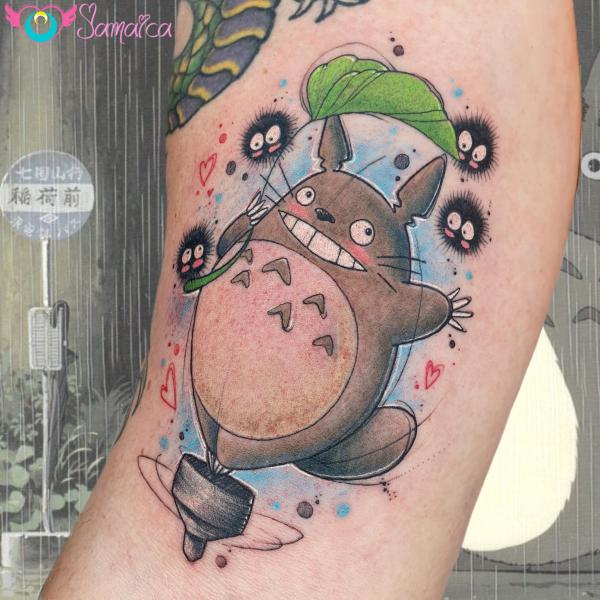 Totoro and Soot Sprites with leaf tattoo
