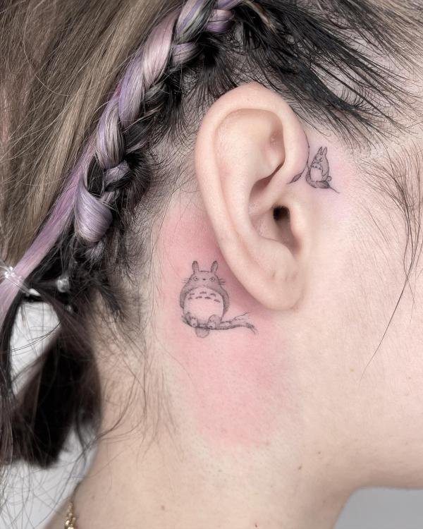 Totoro ear tattoo