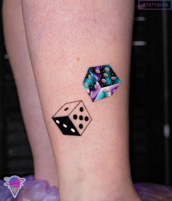 Two small dices tattoo
