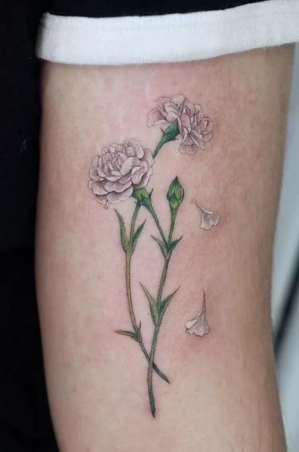 White carnation tattoo