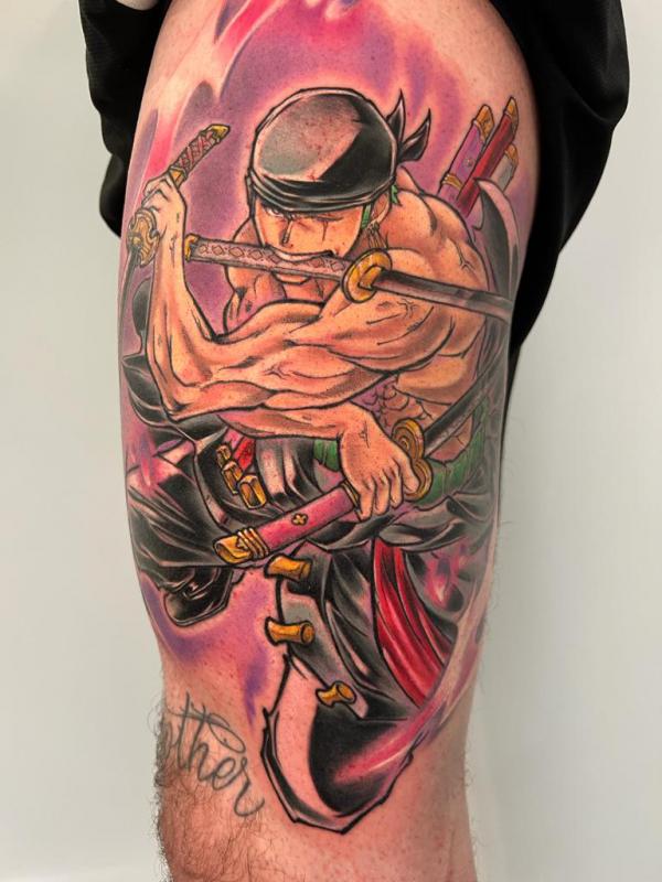 Zoro one piece with sword tattoo