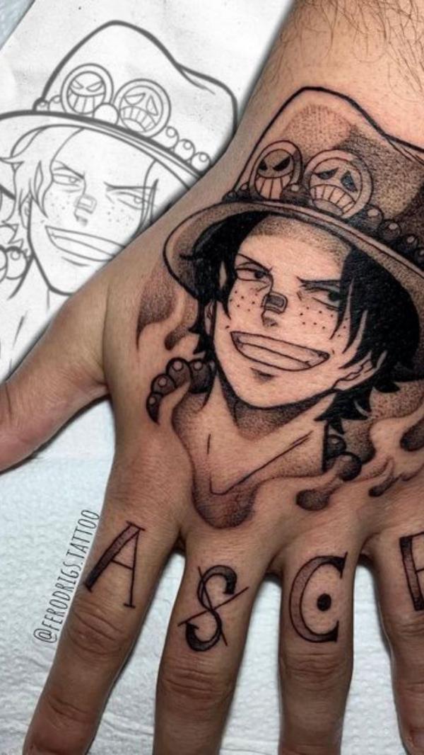 ace one piece hand tattoo
