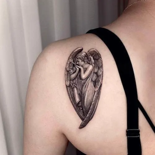 dark angel wing tattoo meaning