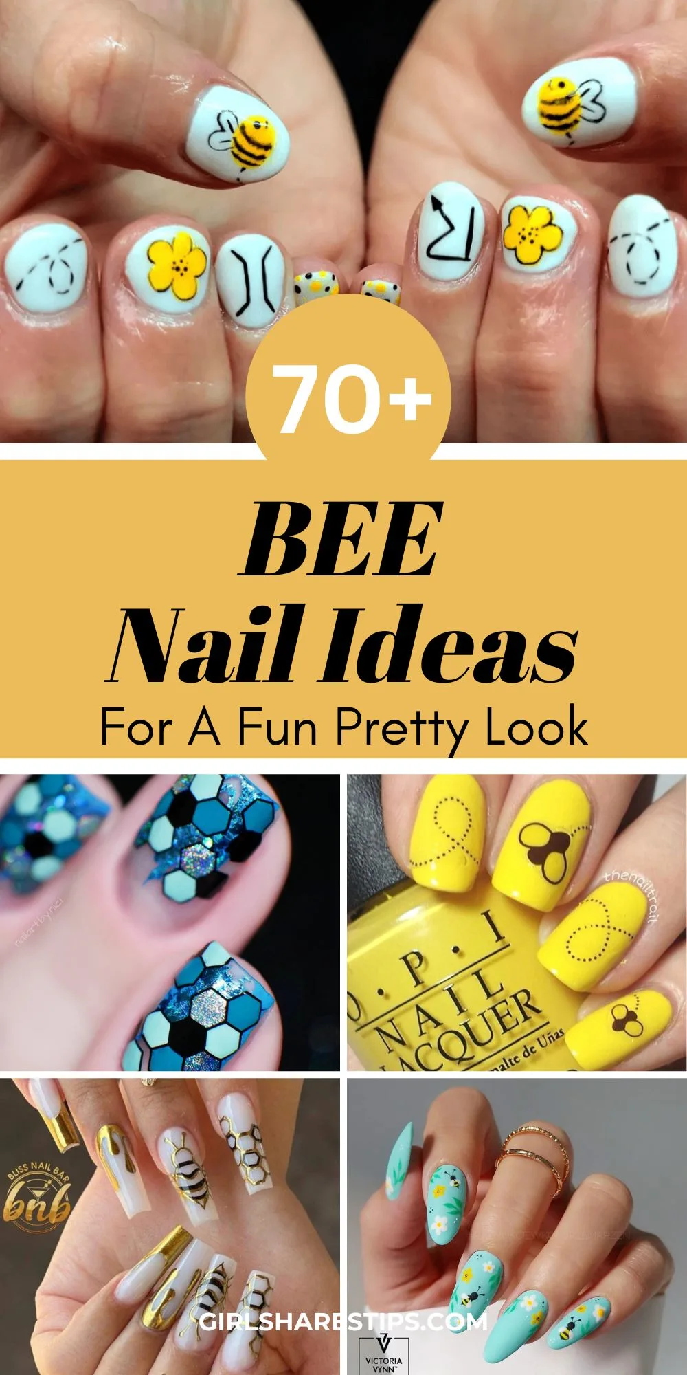 bee nails collage