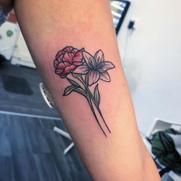 carnation and lily tattoo