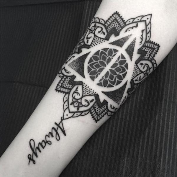 deathly hallows and lace tattoo
