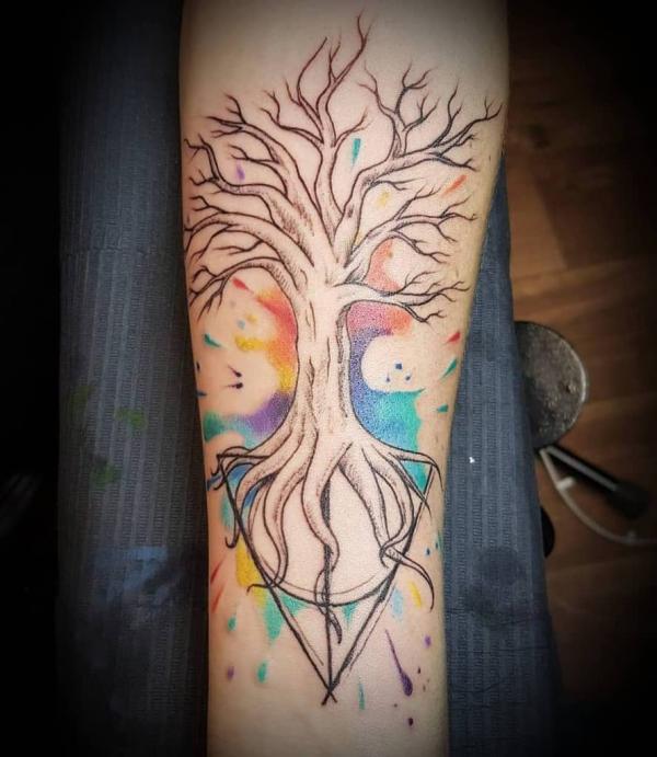 deathly hallows and tree of life tattoo