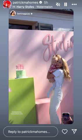 <p>Patrick Mahomes/Instagram</p> Brittany Mahomes at daughter Sterling's birthday party