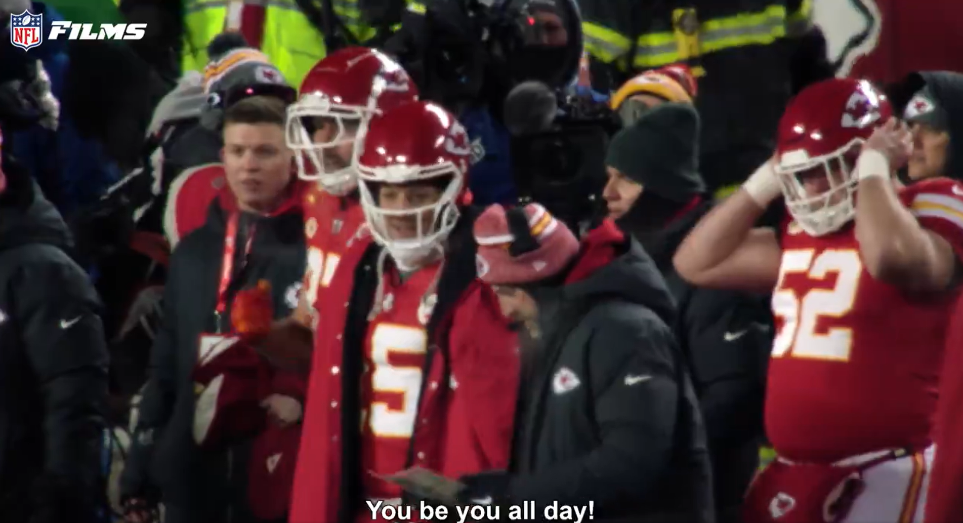 Mahokmes took Kelce's advice and ran with it en route to a third Super Bowl ring