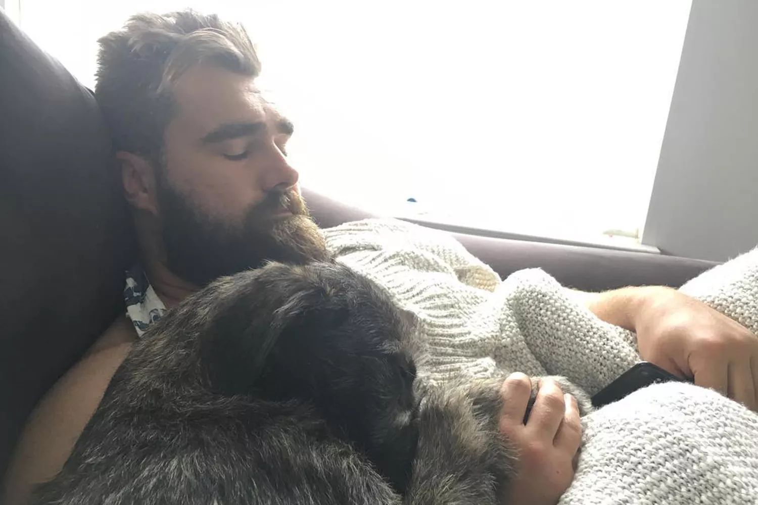 Kylie and Jason Kelce - their dog Winnie / Winifred irish wolfhound has died instagram