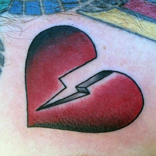 lightning bolt broken heart tattoo