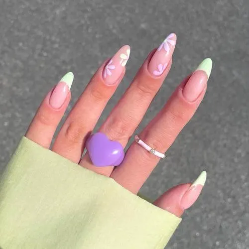 Mint And Purple Nail Ideas