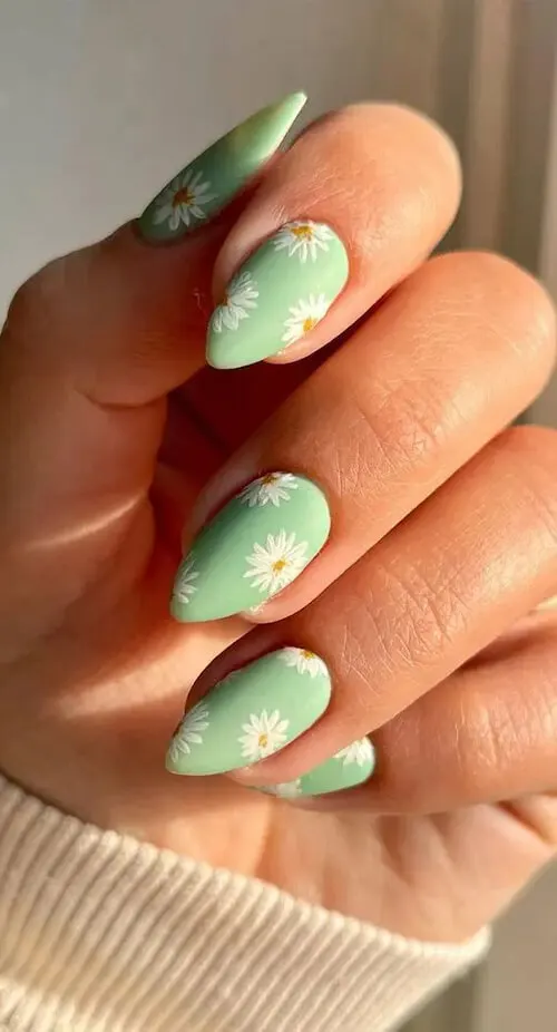 Mint Almond Nails