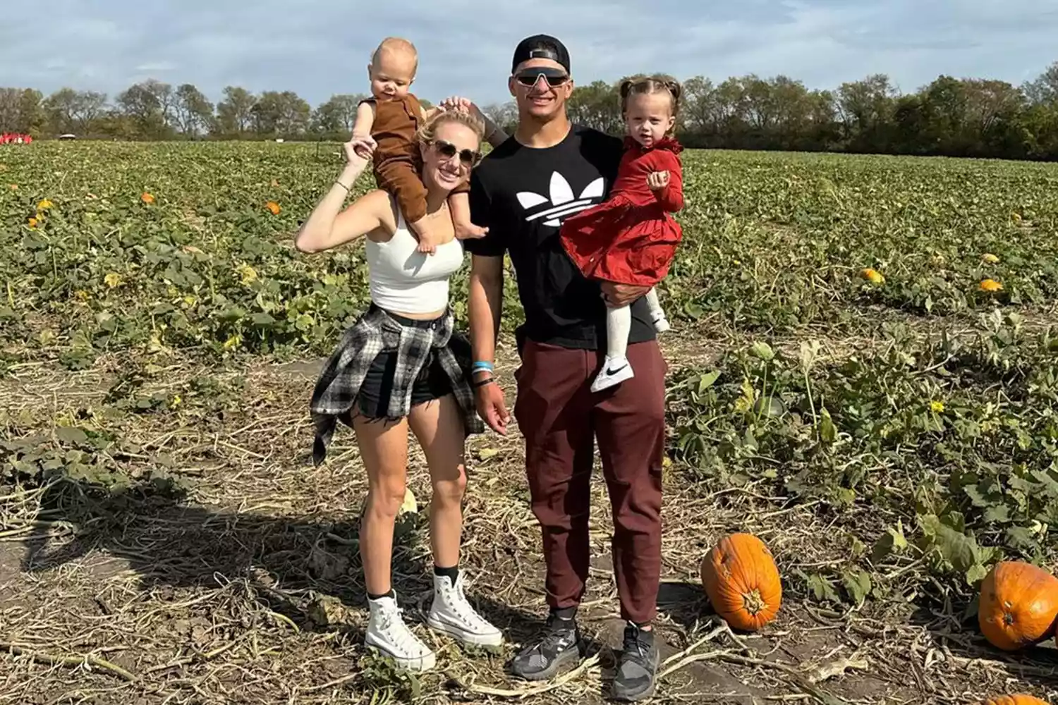 Patrick and Brittany Mahomes Take Their 2 Kids for Fall Fun at Pumpkin Patch