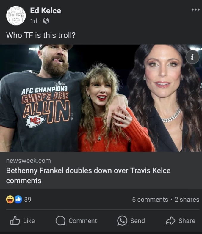 1 sao nữ công khai trù ẻo mối tình Taylor Swift - Travis Kelce, nhưng phải cứng họng vì bị bố nam cầu thủ đáp trả thâm sâu - Ảnh 2.