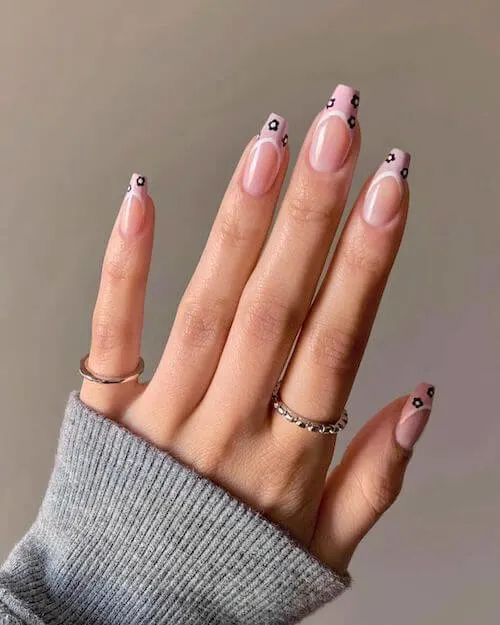 pink French tips for spring