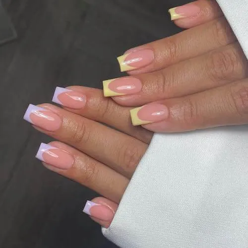 Purple and Yellow Spring Nail Ideas