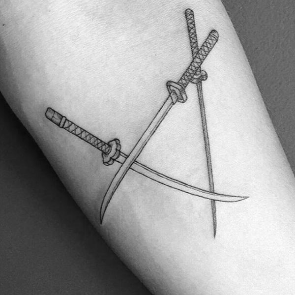 zoro 3 sword tattoo black and grey