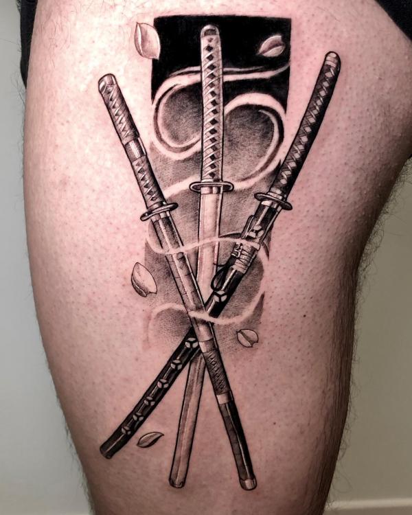 zoro three sword one piece tattoo