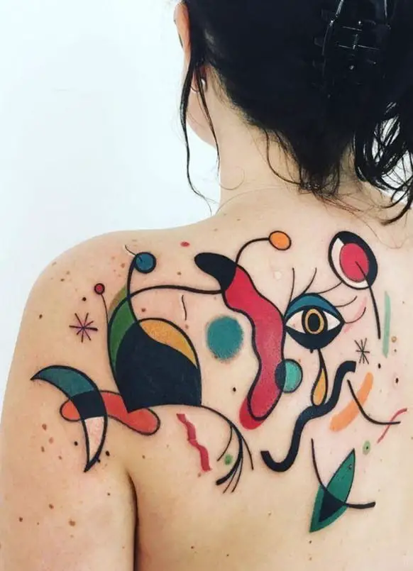 Bright & Loud Artsy Back Tattoo