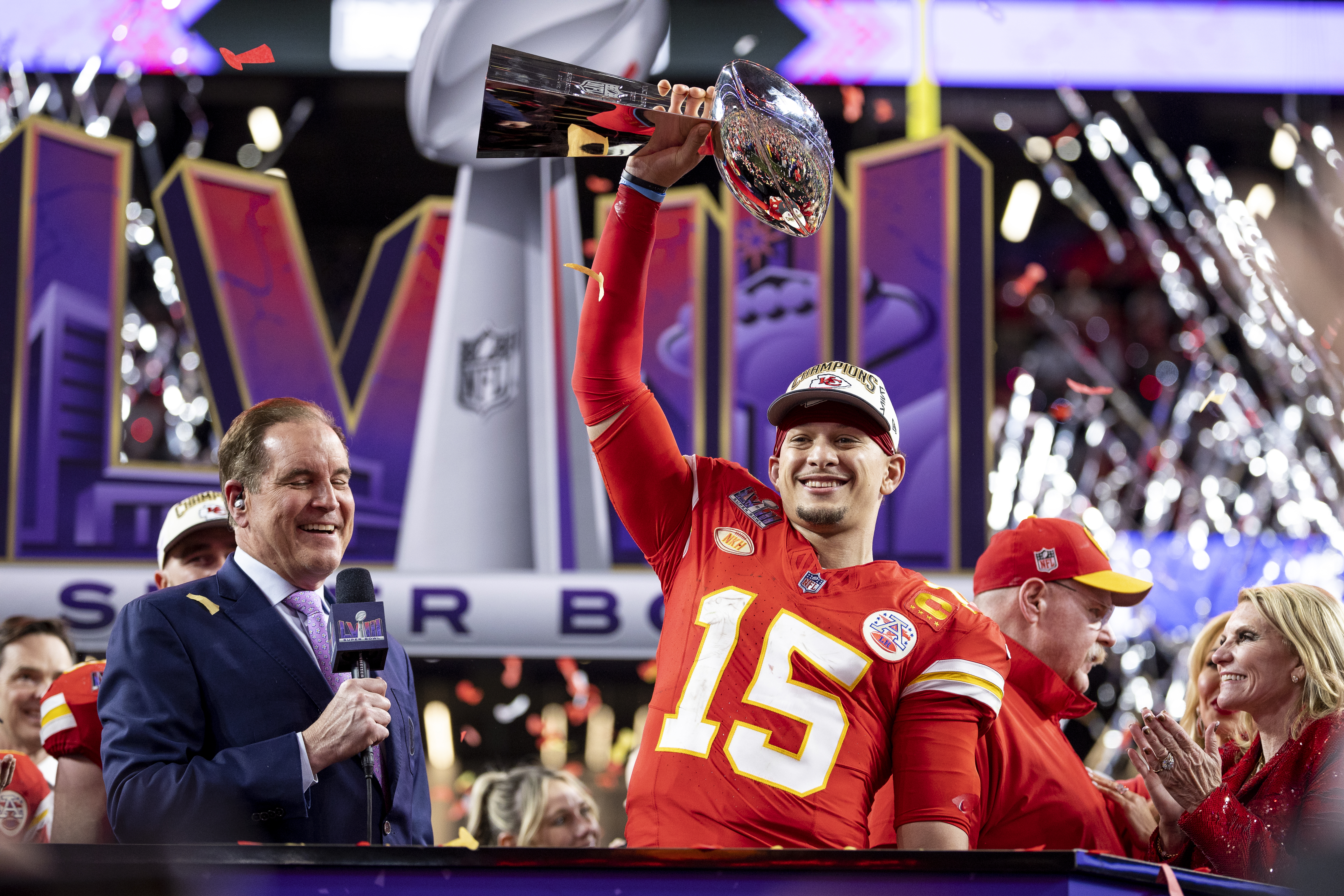 Patrick Mahomes won his third Super Bowl title in February