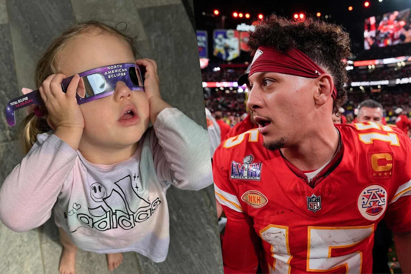 Patrick Mahomes came to the rescue of his daughter while they watched...