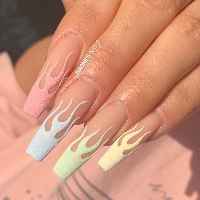 Flame summer nails