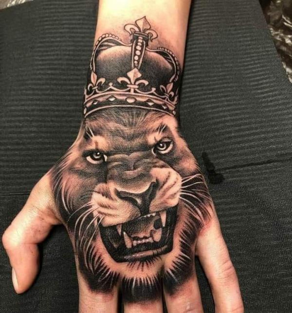 Hand Lion king tattoo Realistic