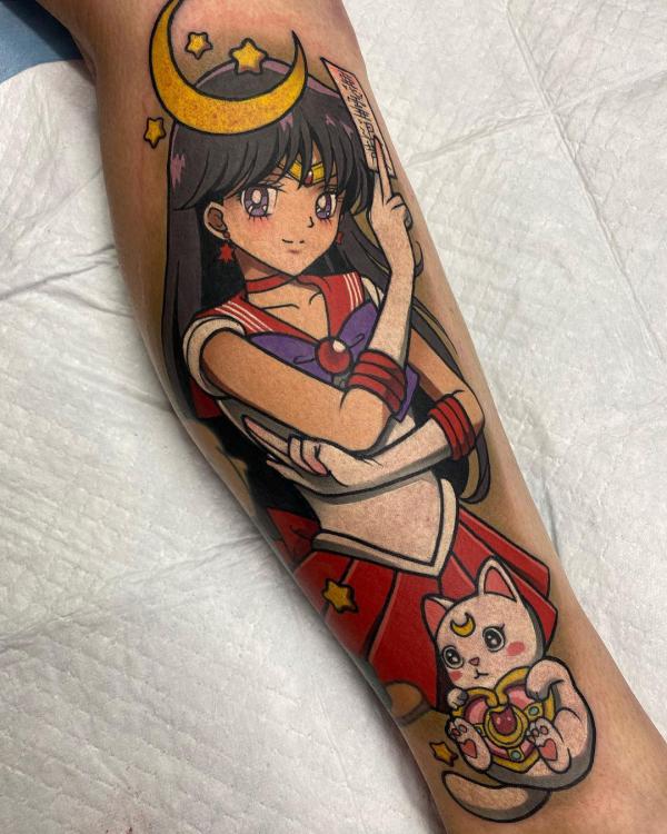 Sailor Mars lower leg tattoo