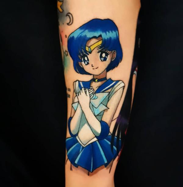 Sailor Mercury forearm tattoo