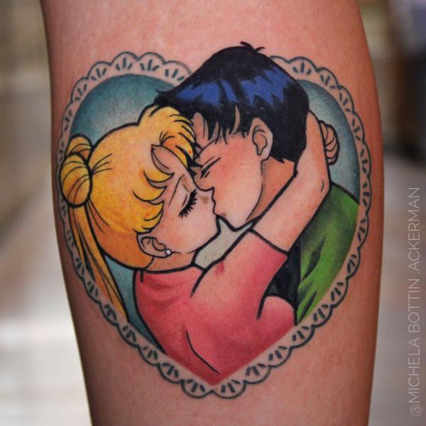 Sailor Moon and Tuxedo Mask love tattoo