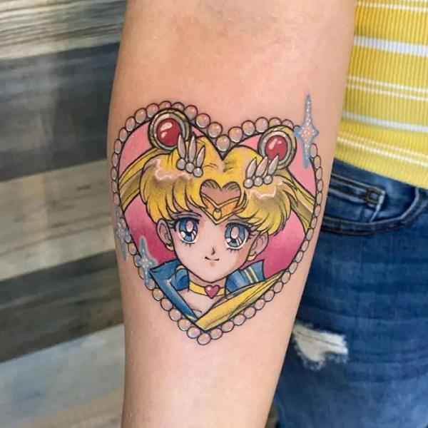 Sailor Moon love frame tattoo