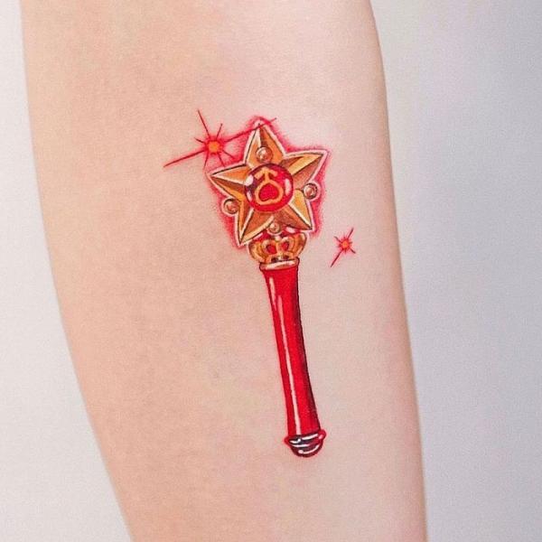 Sailor moon scepter with star tattoo