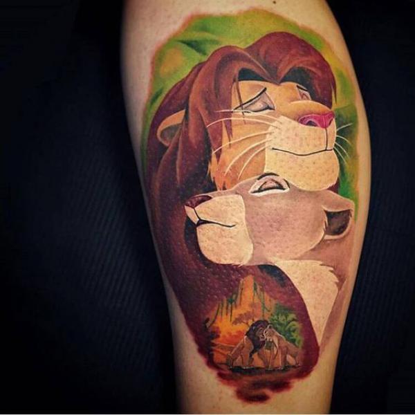 Simba and Nala Tattoo Design