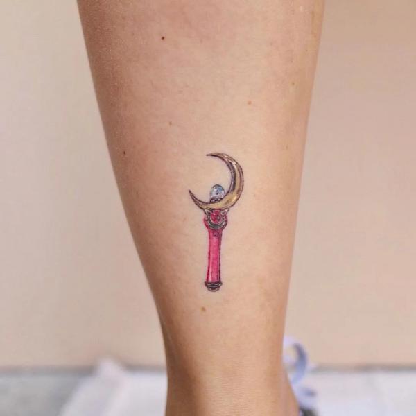 Small sailor moon wand tattoo