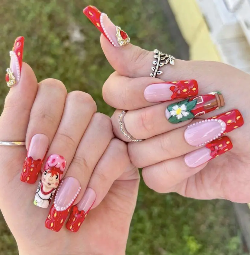 Strawberry Shortcake nails