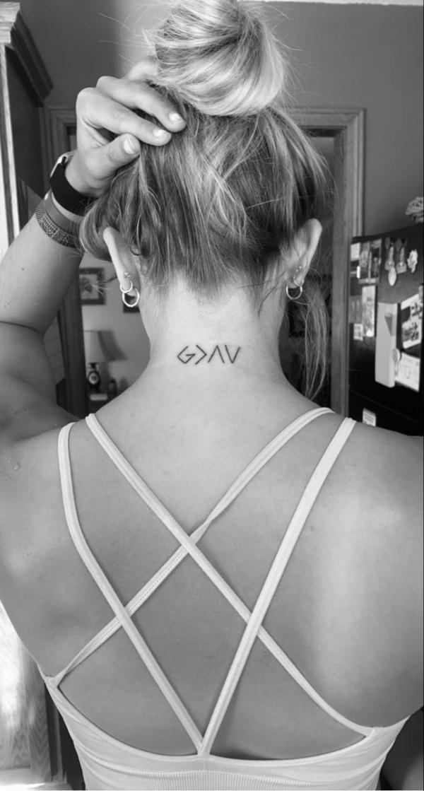 god is greater than the highs and lows tattoo neck