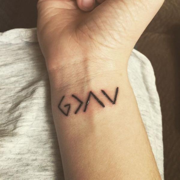 god is greater than the highs and lows tattoo wrist