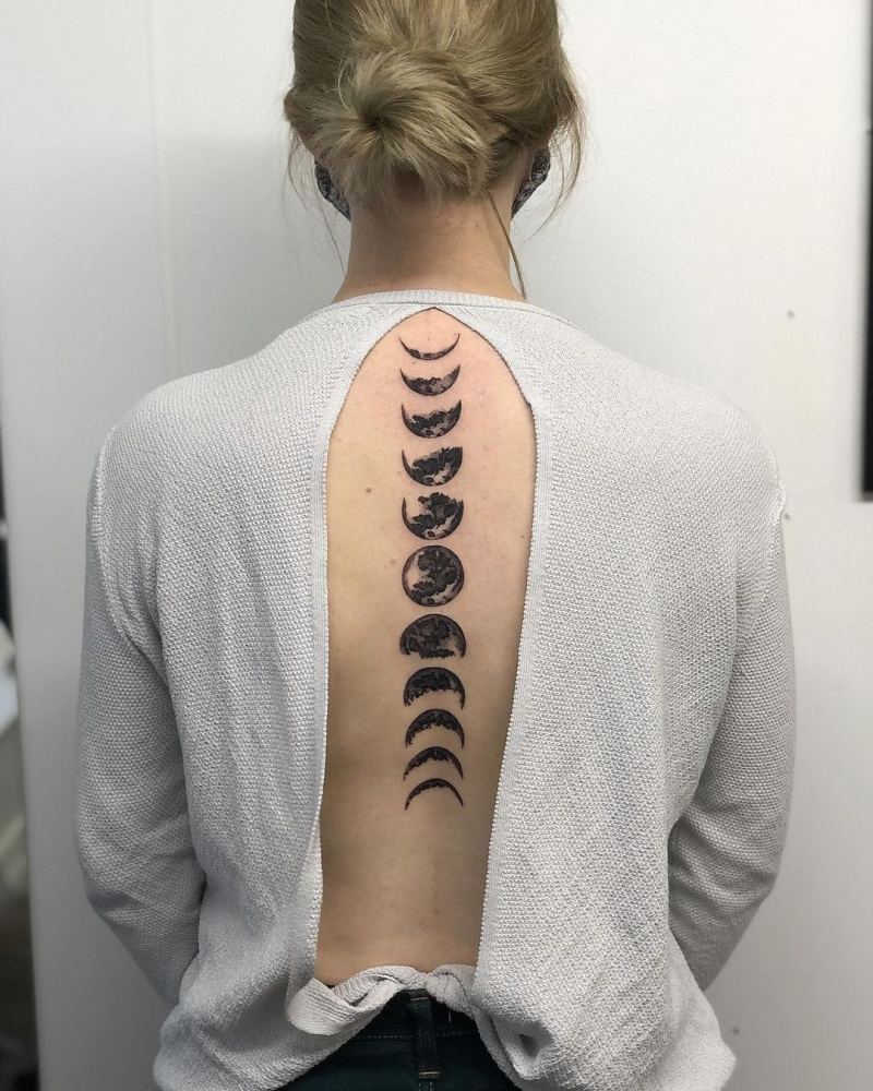 moon cycle tattoo