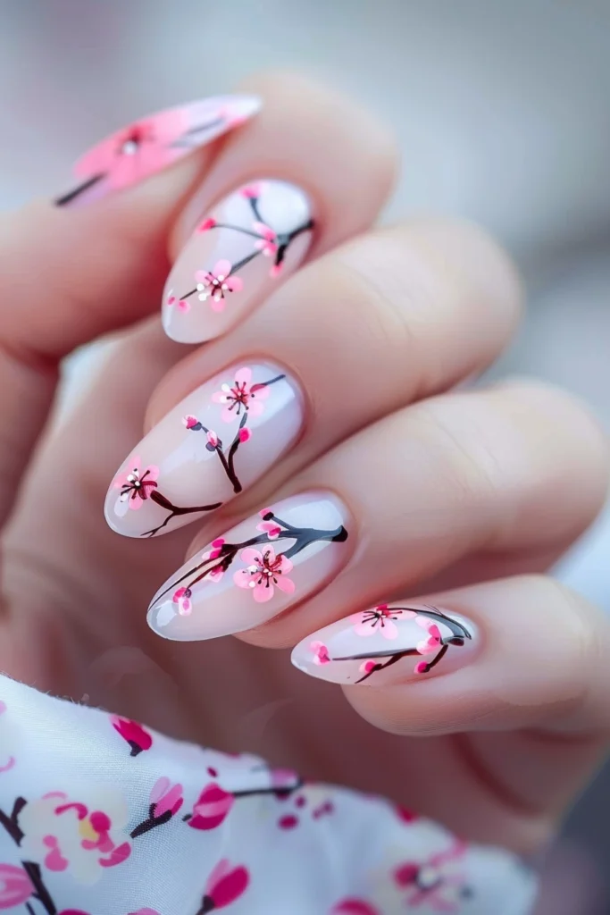 pink spring nails